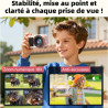 Appareil Photo Numérique 4K 64MP Digital Camera 18X Zoom Numérique Appareil Photo Compact Portable avec 2 Écran, 2 Batteries Car
