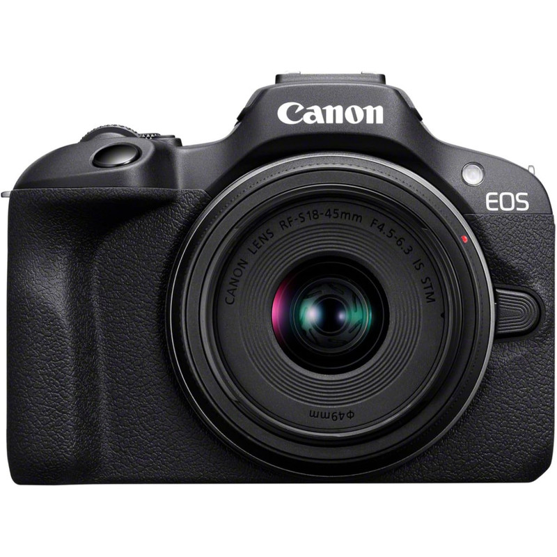 Canon eos r100 appareil photo avec objectif rf-s 18-45mm f4.5-6.3 is stm, appareil photo hybride aps-c, autofocus cmos dual pixe