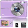 Appareil Photo Numérique 1080P Appareil Photo 44 MP Appareil Photo Compact Portable avec Écran LCD 2,4", Zoom Numérique 16X, Car