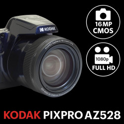 KODAK Pixpro AZ528 + Carte Mémoire SD 32 Go - Appareil Photo Bridge 16 MP, Zoom 52X, Full HD, 85MB/s Lecture, 25MB/s Écriture - 