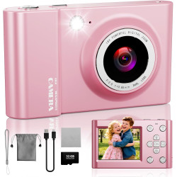CHAKEYAKE Appareil Photo Numérique, 4K 64MP Appareil Photo Compact Portable avec Autofocus, Zoom Numérique 18X, écran LCD 2,4", 