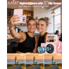 Appareil Photo Numérique Vidéo 4K avec Écran 3" Abattable 180° pour Vlog, Ponovo Appareil Photo 64MP Autofocus avec 32GB, Zoom 1