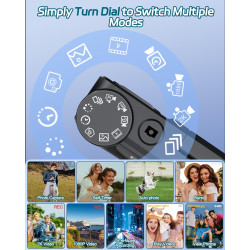 Appareil Photo Numérique 4K 64MP Autofocus Camera pour Vlog Voyage avec Écran 3" Abattable 180° Digital Camera, Ponovo Appareil 