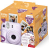 Pack Iconique Love Appareil Photo instantané Fujifilm instax Mini 12 Violet + Pack de Film 10 Vues + Housse de Protection