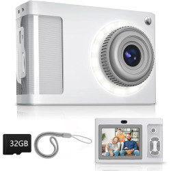 ARNSSIEN Appareil Photo Numérique, Appareil Photo Enfant 1080P Vintage,écran 2.4IPS avec 16 LED de remplissage,cadeau d'annivers