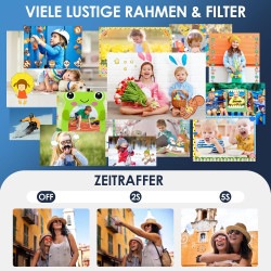 ARNSSIEN Appareil Photo Numérique, Appareil Photo Enfant 1080P Vintage,écran 2.4IPS avec 16 LED de remplissage,cadeau d'annivers