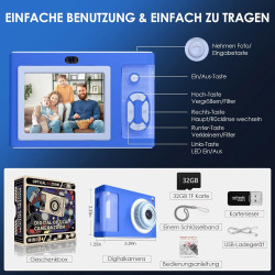 ARNSSIEN Appareil Photo Numérique, Appareil Photo Enfant 1080P Vintage,écran 2.4IPS avec 16 LED de remplissage,cadeau d'annivers