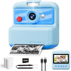 CAMCLID Appareil Photo Instantané Enfants, 3,0 Pouces Appareil Photo Numérique Enfant, 48MP/2,5K UHD Appareil Photo Enfant avec 