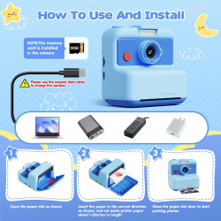 CAMCLID Appareil Photo Instantané Enfants, 3,0 Pouces Appareil Photo Numérique Enfant, 48MP/2,5K UHD Appareil Photo Enfant avec 