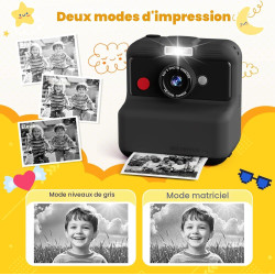 CAMCLID Appareil Photo Instantané Enfants, 3,0 Pouces Appareil Photo Numérique Enfant, 48MP/2,5K UHD Appareil Photo Enfant avec 