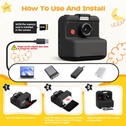 CAMCLID Appareil Photo Instantané Enfants, 3,0 Pouces Appareil Photo Numérique Enfant, 48MP/2,5K UHD Appareil Photo Enfant avec 