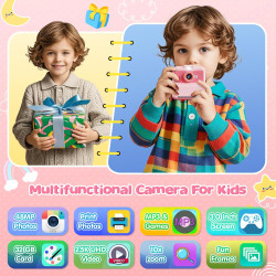 CAMCLID Appareil Photo Instantané Enfants, 3,0 Pouces Appareil Photo Numérique Enfant, 48MP/2,5K UHD Appareil Photo Enfant avec 