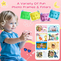 CAMCLID Appareil Photo Instantané Enfants, 3,0 Pouces Appareil Photo Numérique Enfant, 48MP/2,5K UHD Appareil Photo Enfant avec 