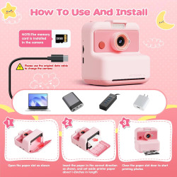 CAMCLID Appareil Photo Instantané Enfants, 3,0 Pouces Appareil Photo Numérique Enfant, 48MP/2,5K UHD Appareil Photo Enfant avec 