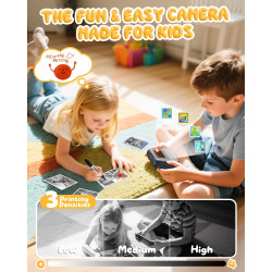 CAMCLID Appareil Photo Instantané Enfants, 1080P HD Appareil Photo Numérique Enfant avec Carte de 32GB & 3 Rouleaux de Papier d'