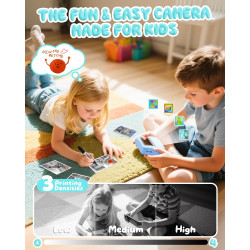 CAMCLID Appareil Photo Instantané Enfants, 1080P HD Appareil Photo Numérique Enfant avec Carte de 32GB & 3 Rouleaux de Papier d'