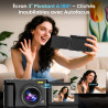 Appareil Photo Numérique 4K avec WiFi 64MP Appareil Photo Compact, Écran 3" 180° Orientable, Cartes de 32 Go, 2 Batteries, Zoom 