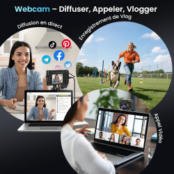 Appareil Photo Numérique 4K avec WiFi 64MP Appareil Photo Compact, Écran 3" 180° Orientable, Cartes de 32 Go, 2 Batteries, Zoom 
