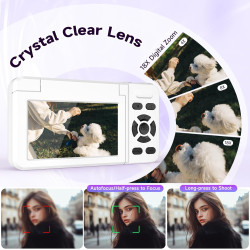 Appareil Photo Numérique 4K 64MP, Wevoor Digital Appareils Numérique Compact 32GB avec Écran Rabattable 180°, 18x Zoom Numérique