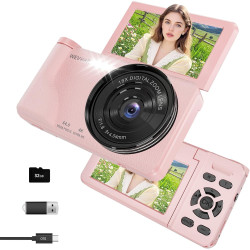 Appareil Photo Numérique 4K 64MP, Wevoor Digital Appareils Numérique Compact 32GB avec Écran Rabattable 180°, 18x Zoom Numérique