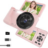 Appareil Photo Numérique 4K 64MP, Wevoor Digital Appareils Numérique Compact 32GB avec Écran Rabattable 180°, 18x Zoom Numérique