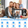 Appareil Photo Numérique 50MP 1080P FHD Compact Caméra avec Mise au Point Automatique Digital Camera avec Zoom Numérique 16X Car