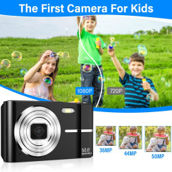 Appareil Photo Numérique 50MP 1080P FHD Compact Caméra avec Mise au Point Automatique Digital Camera avec Zoom Numérique 16X Car