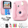 Appareil Photo Instantané Enfants,1080P Appareil Photo Enfant avec 5 Rouleaux de Papier,Carte 32GB et Stylos de Couleur,Appareil