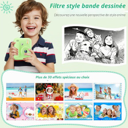 Appareil Photo Instantané Enfants,1080P Appareil Photo Enfant avec 5 Rouleaux de Papier,Carte 32GB et Stylos de Couleur,Appareil