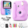 Appareil Photo Instantané Enfants,1080P Appareil Photo Enfant avec 5 Rouleaux de Papier,Carte 32GB et Stylos de Couleur,Appareil