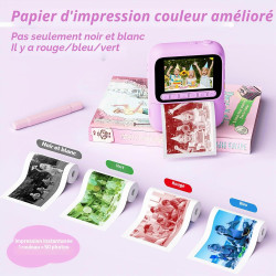 Appareil Photo Instantané Enfants,1080P Appareil Photo Enfant avec 5 Rouleaux de Papier,Carte 32GB et Stylos de Couleur,Appareil