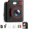 Appareil Photo Instantané Enfants, 1080P Appareil Photo Numérique Enfant & Caméra Vidéo avec Carte de 32GB & Papier d'impression