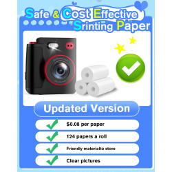 Appareil Photo Instantané Enfants, 1080P Appareil Photo Numérique Enfant & Caméra Vidéo avec Carte de 32GB & Papier d'impression