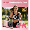 Appareil Photo Numérique 4K Digital: 64MP Appareil Photo Compact pour Vidéo avec Écran 3" Abattable 180° Digital Camera Zoom 16X