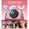 Appareil Photo Numérique 4K Digital: 64MP Appareil Photo Compact pour Vidéo avec Écran 3" Abattable 180° Digital Camera Zoom 16X