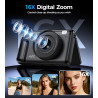Appareil Photo Numérique 4K Digital: 64MP Appareil Photo Compact pour Vidéo avec Écran 3" Abattable 180° Digital Camera avec Zoo