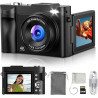 Appareil Photo Numérique 4K Digital: 50MP Appareils Numérique avec Écran Rabattable 180° - Camera pour Vlog avec Carte 32GB - po