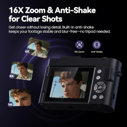 Appareil Photo Numérique 4K Digital: 50MP Appareils Numérique avec Écran Rabattable 180° - Camera pour Vlog avec Carte 32GB - po
