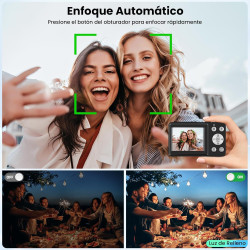 Appareil Photo Numérique avecà Double Écran - 48MP HD 4k Digital Caméra, Appareil Photo Compact Portable avec Zoom Numérique 18X