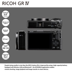 Appareil photo numérique compact haut de gamme Ricoh GR IV [Distance focale 28 mm] [Capteur CMOS APS-C 25,7 Mpx] [Démarrage rapi