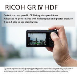 RICOH GR IV HDF, modèle amélioré du GR IV avec filtre de diffusion intégré. Appareil photo numérique compact haut de gamme ultim