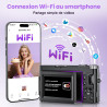 Appareil Photo numérique 4K 64MP avec WiFi écran Rabattable 180 degrés Zoom numérique 16x Double Batterie Carte SD 32 Go Chargeu