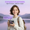 Appareil Photo numérique 4K 64MP avec WiFi écran Rabattable 180 degrés Zoom numérique 16x Double Batterie Carte SD 32 Go Chargeu