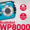 AgfaPhoto Realishot WP8000 - Appareil Photo Numérique Étanche, 3m/10, 24 MP, Vidéo Full HD, Double écran LCD, Zoom Digital 16x, 
