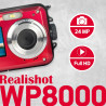 AgfaPhoto Realishot WP8000 - Appareil Photo Numérique Étanche, 3m/10, 24 MP, Vidéo Full HD, Double écran LCD, Zoom Digital 16x, 