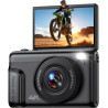4K Appareil Photo Numérique Compact: 64MP Digital Camera avec 16X Zoom IPS Écran Rabattable Camescope - Cadeau pour Débutants En