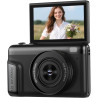 4K Appareil Photo Numérique Compact: 64MP Digital Camera avec 16X Zoom IPS Écran Rabattable Camescope - Cadeau pour Débutants En