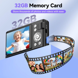 Appareil Photo Numérique Compact: 16X Zoom 48MP Digital Camera - Appareils Numérique Enfant 1080P Camera Vlog - Appareil Photo N