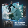 8K Appareils Photo numériques pour la Photographie, 64MP pour Vlogging Youtube avec poignée de Microphone et de trépied, caméra 