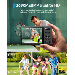 64Go Appareil Photo Numérique Enfant: 48MP Caméra Anti-secousse Photographie Vlogging Caméra pour Youtube 16X Zoom Numérique Pho